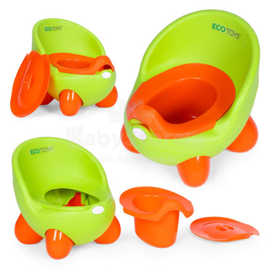 Vaikiška tualeto sėdynė, nuimamas įdėklas, neslystančios kojos, žalia, ECOTOYS