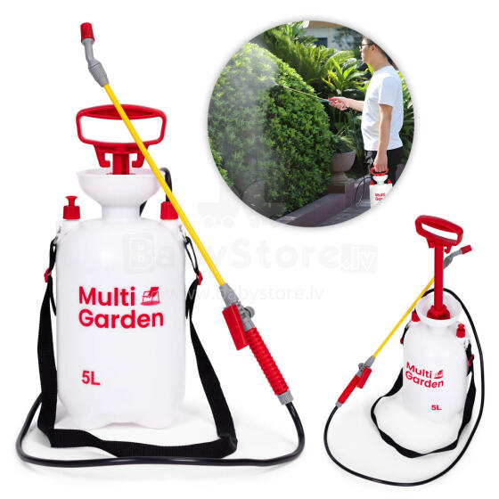 Spaudimo purkštuvas 5L, sodui, nešiojamas, ilga lazda, MultiGarden