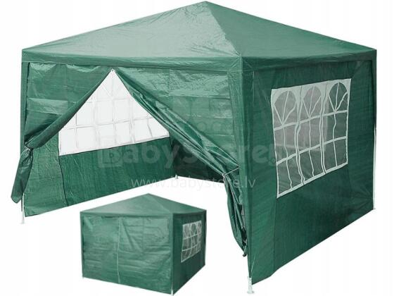 Sodas komercinis paviljonas, 3x3 m, 4 sienos, žalias, MultiGarden