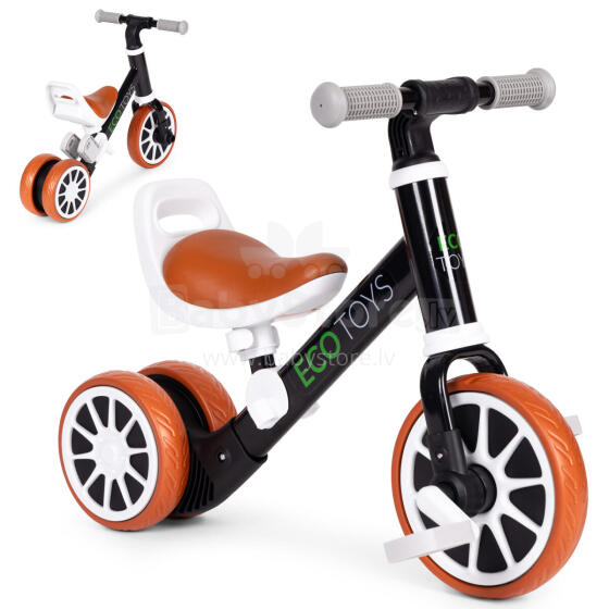 Bėgimo dviratis su pedalais 2in1 juodas ECOTOYS