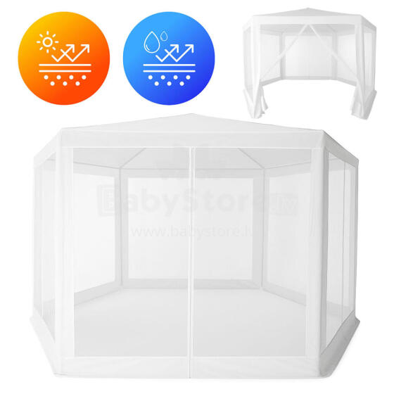 Sodo prekybos paviljonas palapinė 2x2x2 m su uodų tinkleliu balta MultiGarden