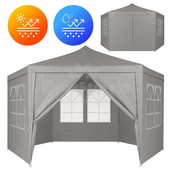 Sodo prekybos paviljonas palapinė 2x2x2 m su langais pilka MultiGarden