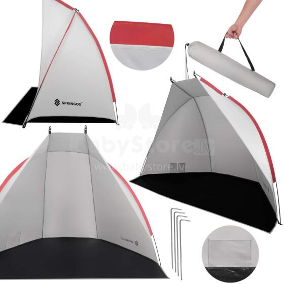 Tourist tent 220x120x120 cm beach with cover, screen gray-black