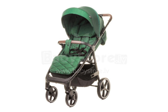 4 BABY Vežimėlis STINGER PRO ŽALIAS + krepšys