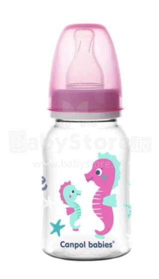 CANPOL 59/300 Siaura buteliukas 120ml PP LOVE&SEA Rožinė
