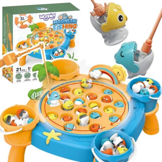 WOOPIE Fishing Game Magnetic Fishing Set Blue 36 pcs
