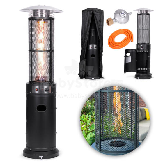Dujų terasos šildytuvas, 13 kW, terasai, sodui ir kiemui, reguliatorius, žarna, dangtis, MultiGarden