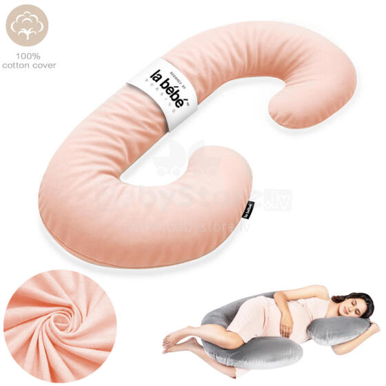 La Bebe™ Maternity Pillow Cotton Sì -Duo Art.255998 Peach 100% cotton. Multifunctional maternity pillow with memory foam filling