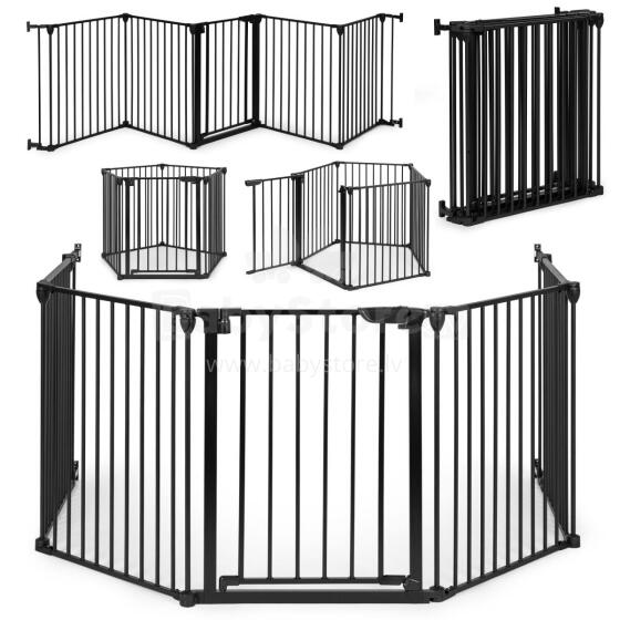 Žaidimų aikštelės saugos vartai vaikams ir gyvūnams, 5 paneliai, 60 cm, metalas, juoda, ECOTOYS