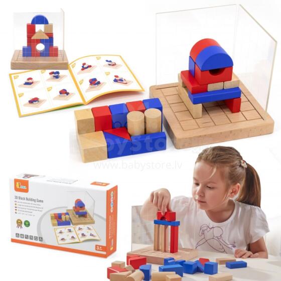 VIGA Medinių Statybų Žaidimas 3D Montessori