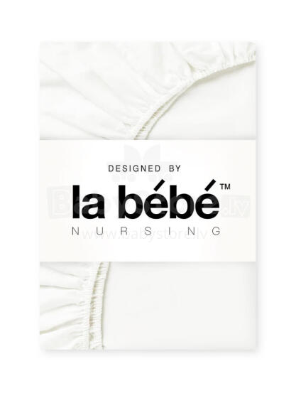 La Bebe™ Cotton 89x38+5cm Art. 24440 White cotton fitted sheet