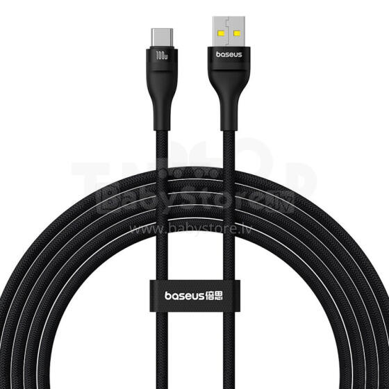 Кабель быстрой зарядки Baseus Flash 2 USB A на USB C 2 м 100 Вт Черный