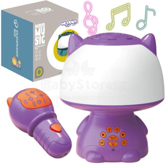 WOOPIE Multifunkcinė RGB Lempa Bluetooth Garsiakalbis Karaoke Balso Moduliatorius SD Kortelė AUX Purpurinė