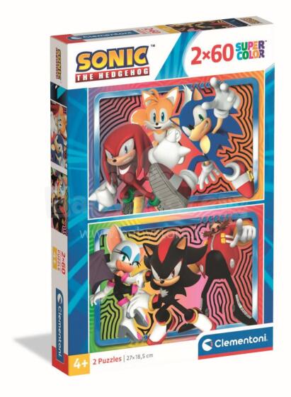 CLEMENTONI dėlionė Sonic 2025, 2x60 det., 24821