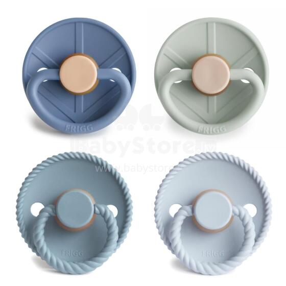 Frigg Pacifiers 4-pack Round Latex Art.101897 Skyline Serenity Pacifier (nipple) made of 100% natural rubber 0-6 months (4 pcs.)