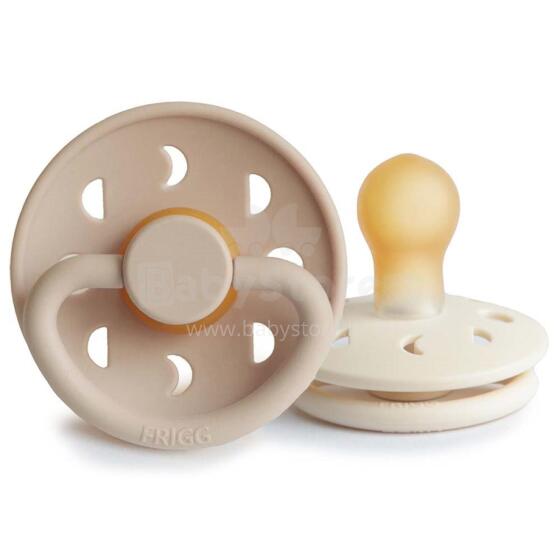 Frigg Moon Phase Round Latex Art.76291445 Cream/Croissant Pacifier (nipple) made of 100% natural rubber 0-6 months (2 pcs.)