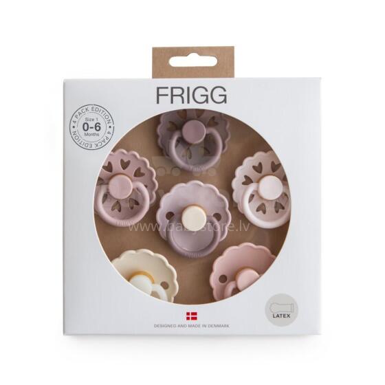 Frigg Pacifiers 4-pack Round Latex/Silicone Art.101873 Blooming Love Pacifier (nipple) made of 100% natural rubber 0-6 months (6 pcs.)