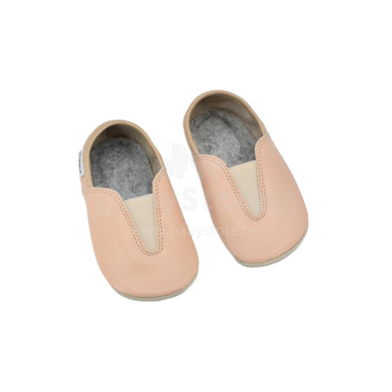 Bebe Basic Kids Hip-Hop Punsa Gymnastics Shoes Art.SB130 Beige Gimnastikos bateliai su odiniais padais