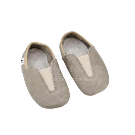 Bebe Basic Kids Hip-Hop Punsa Gymnastics Shoes Art.SB131 Eco Grey Gimnastikos bateliai su odiniais padais