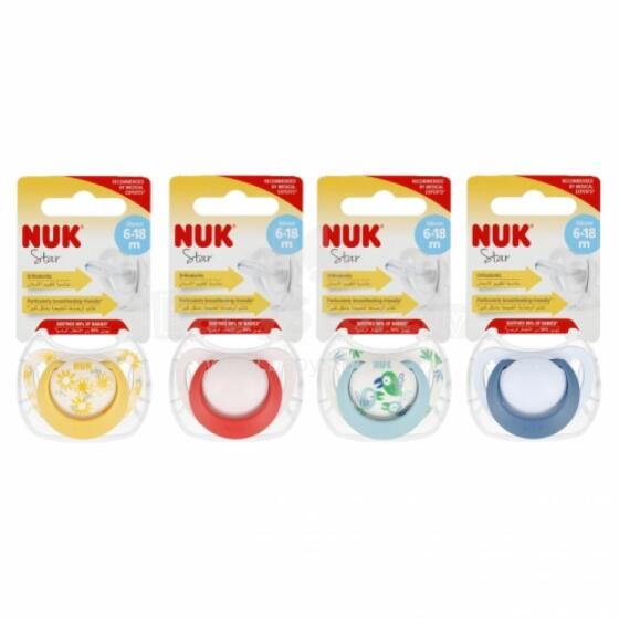 NUK 736751 Silikoninis čiulptukas 6-18m ŽVAIGŽDĖ