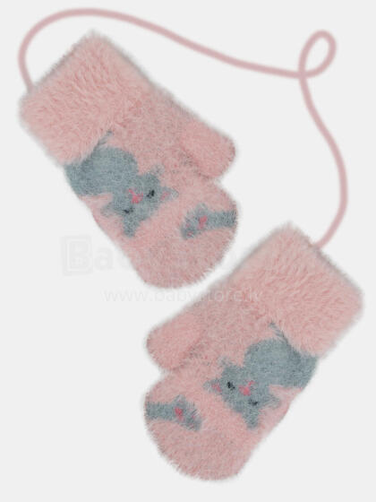 NOVITI RZ049-G-01 Girls' Gloves 1P Fluffy Single Cat 12