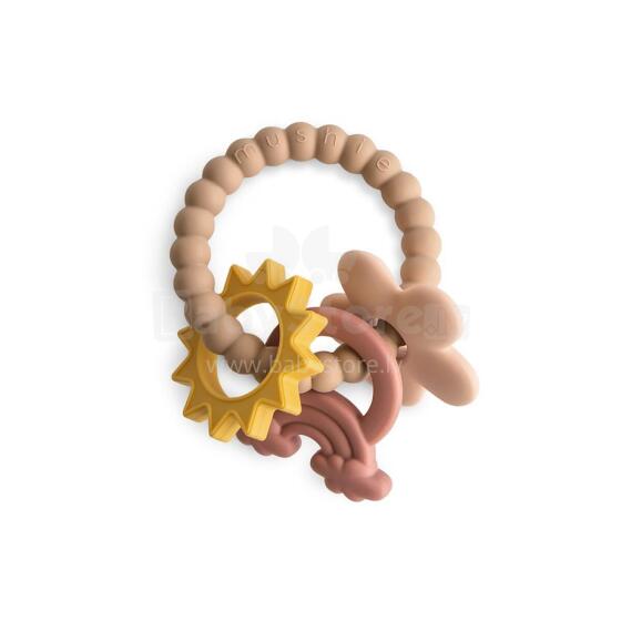Mushie  Silicone  Teether Ring Art.101321 Silikoninis barškutis (100 % natūralus)