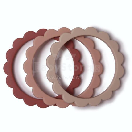 Mushie  Silicone Teether Flower Bracelet Art.2600278 Silikoninis barškutis (100 % natūralus)