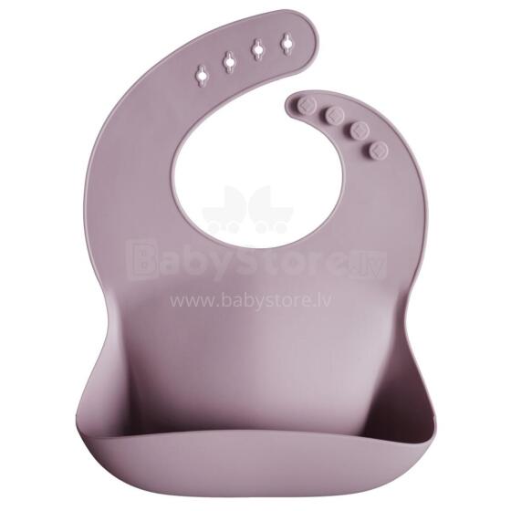 Mushie Silicone Bib Art.2500129 Mauve Kūdikio seilinukas pagamintas iš 100 % aukštos kokybės silikono