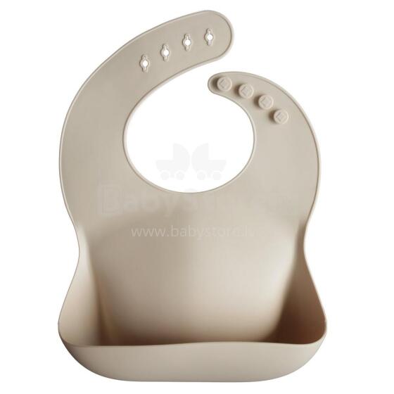 Mushie Silicone Bib Art.2500182 Sand  Kūdikio seilinukas pagamintas iš 100 % aukštos kokybės silikono