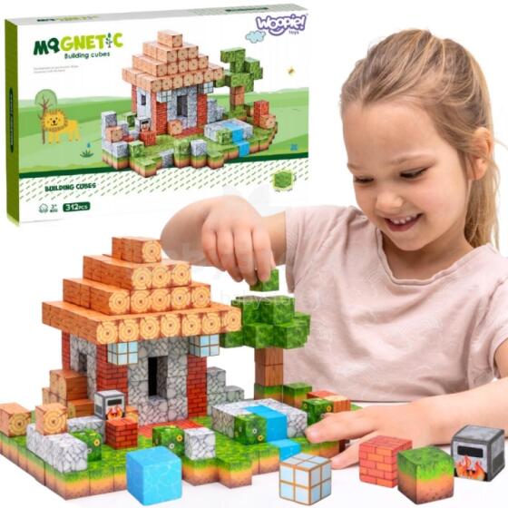 WOOPIE Magnetinės Konstrukcijos Blokeliai Blokų Pasaulis 108 vnt.