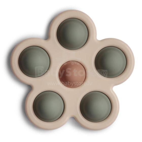 Mushie Flower Press Toy Art.2830475 Silikoninis barškutis (100 % natūralus)