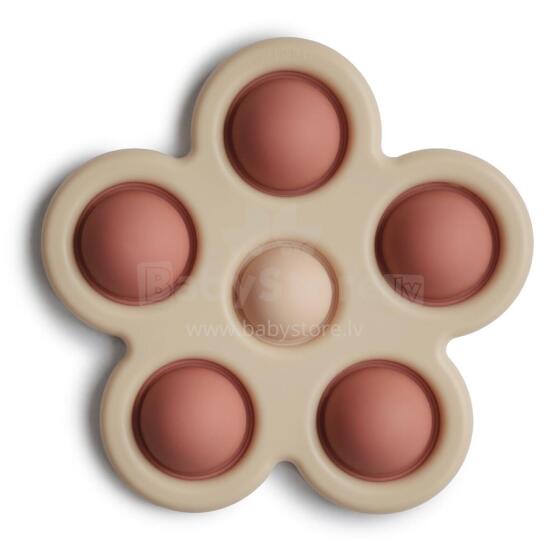 Mushie Flower Press Toy Art.2830477 Silikoninis barškutis (100 % natūralus)