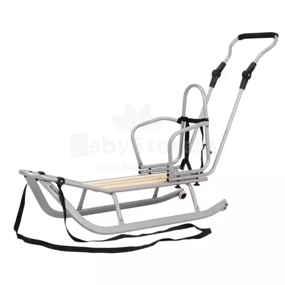 Kunert Sledge Rocker Art.264427  Kokybiškos vaikiškos medinės / metalinės rogės iš metalo ir medžio su nugara ir su stumiama rankena