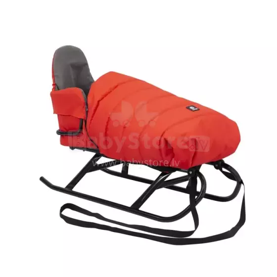 Kunert Sledge Flo  Art.264436 Red sidabrinė vaikų rogė su patvariu rėmeliu