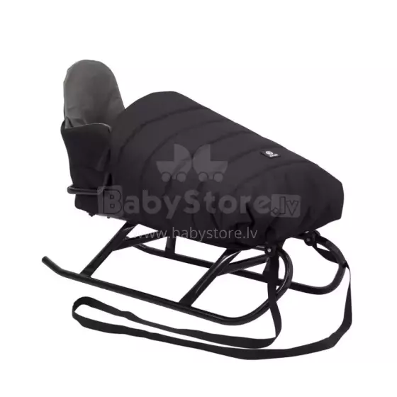 Kunert Sledge Flo  Art.264437 Black sidabrinė vaikų rogė su patvariu rėmeliu