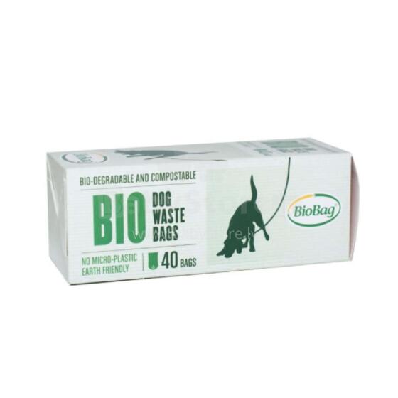 BioBag Dog on roll Art.264587 Kompostuojami šunų išmatų maišai ant ritinėlio (40 vnt. ritinėlyje) 21mkr. 22x32cm juodi