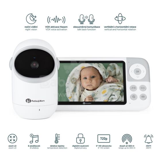 PETITE&MARS 680045 Elektroninis kūdikių monitorius EVE 5.0