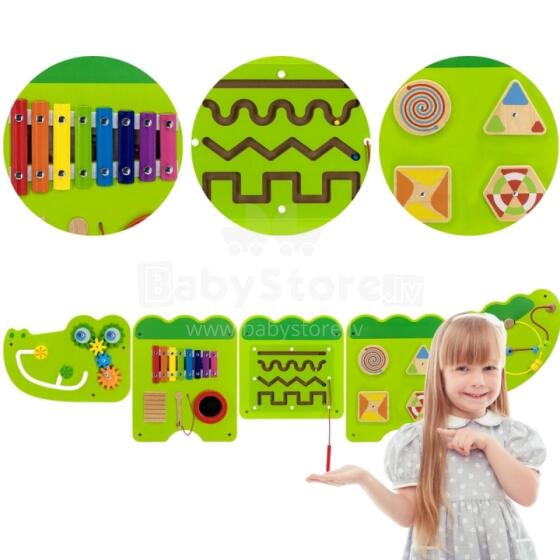 VIGA Sensory Manipulative Board Crocodile FSC Montessori Certificate