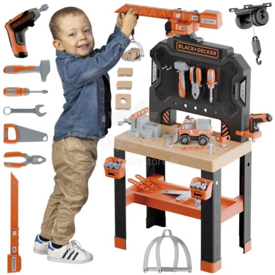 SMOBY dirbtuvės su kranu Black+Decker Bricolo Builder