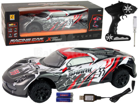 Sportinis automobilis R/C 1:8 pilkas baltas