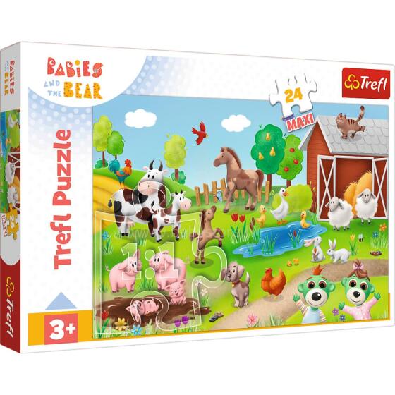 Puzzle 24 Maxi – Mažieji ir Gyvūnai – Trefl 14372