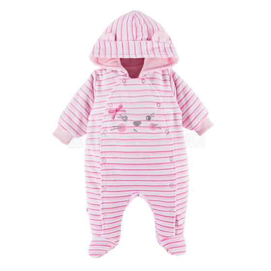 EWA 758484 RUN&FUN Velour kūdikių kombinezonas rožinis 56