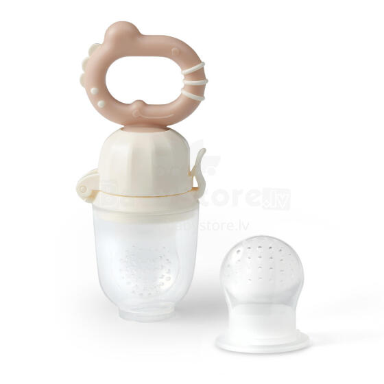 Babyono Twist-out baby food feeder Art.1551/03 Dino Brown Silikoninis šviežio maisto tiektuvas