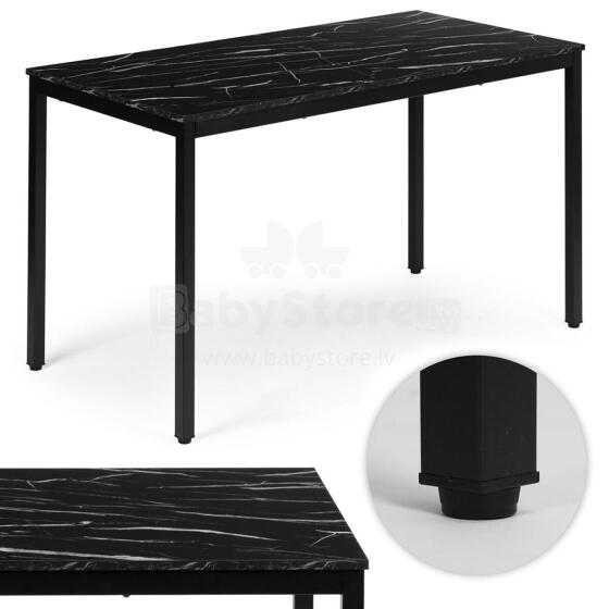 Virtuvės valgomojo stalas 4-5 žmonėms Kompiuterio stalas 120x60 cm Juodas marmuras ModernHome