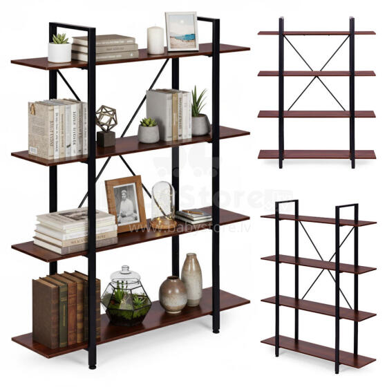 Loft pramoninis lentynas svetainei biurui 4 lentynos metalinis rėmas ModernHome