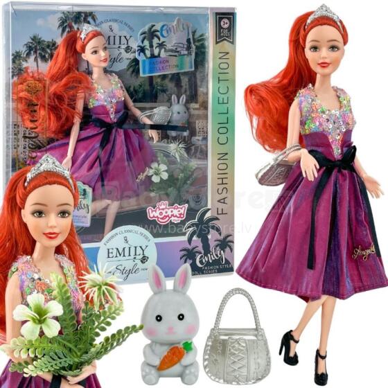 WOOPIE ROYAL Lėlė Emi Stiliaus Mados 32 cm - Stilinga Princesė Rožiniame Suknelyje + Priedai