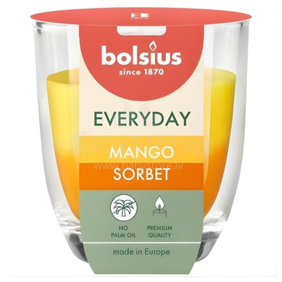Aromatinė žvakė. Stiklinė. Kasdien &Oslash;80x70mm mango šerbetas 