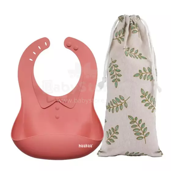 Haakaa Silicone Bib Art.UTE63-RT Rust Kūdikio seilinukas pagamintas iš 100 % aukštos kokybės silikono