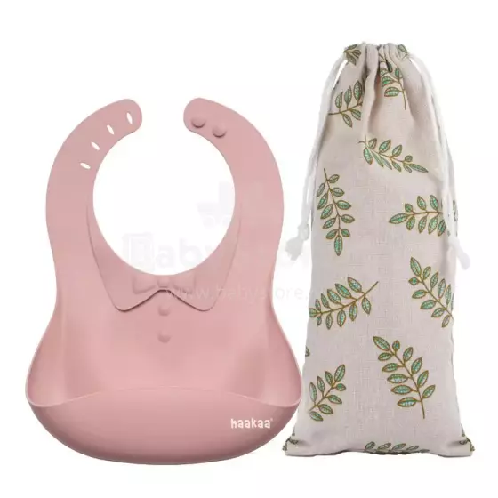 Haakaa Silicone Bib Art.UTE63-BH Blush Kūdikio seilinukas pagamintas iš 100 % aukštos kokybės silikono