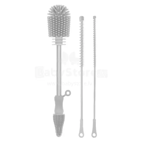 Haakaa Silicone Cleaning Brush Kit Art.BHK127-S Suva Grey Silikoninis šepetėlis buteliukams ir žindukams